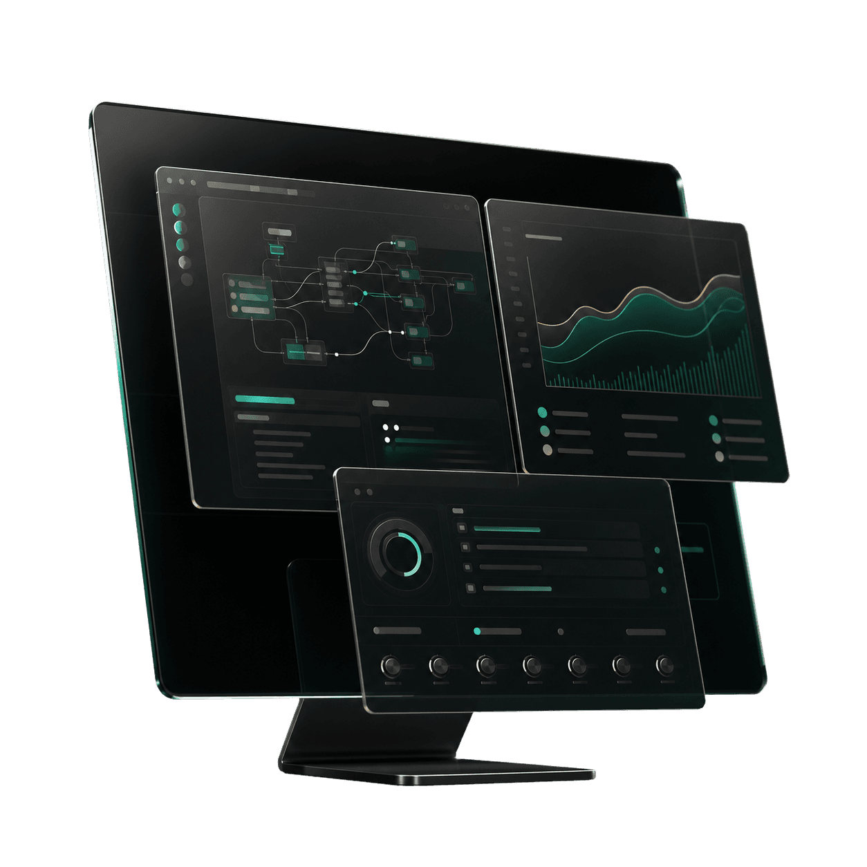 Software product interface on a glass display